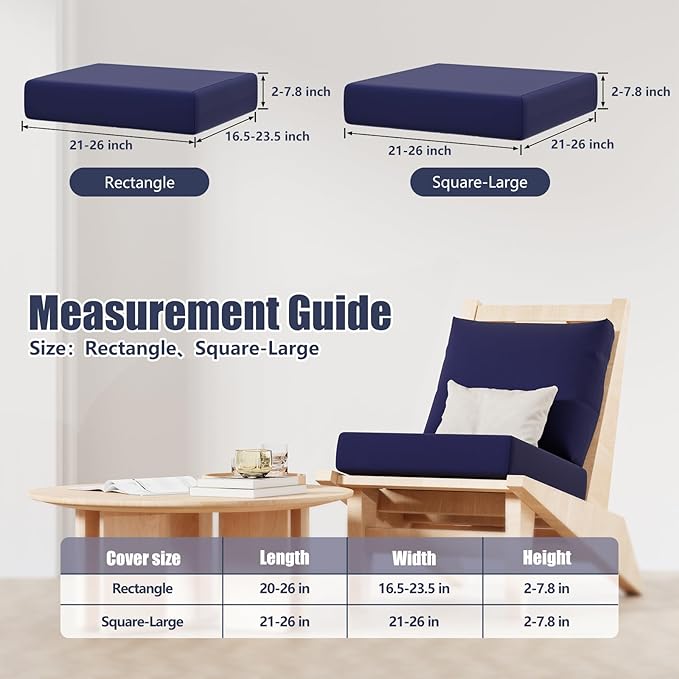 Cushion Covers, 8-Pack Stretch Slipcovers in Navy Blue