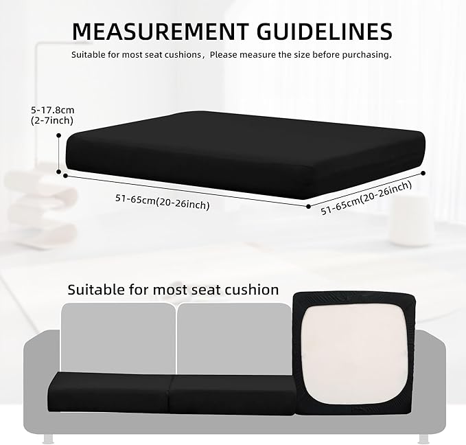Cushion Covers – 12 Pack Black Stretch Fit Patio Slipcovers
