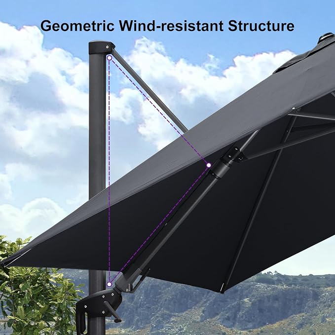 PURPLE LEAF 9' X 12' Right-left Tilt Patio Umbrella - Image 9