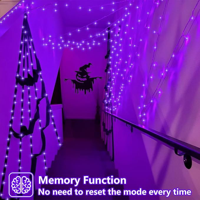 String Lights 500 LED, 165ft Purple Outdoor Halloween Decor