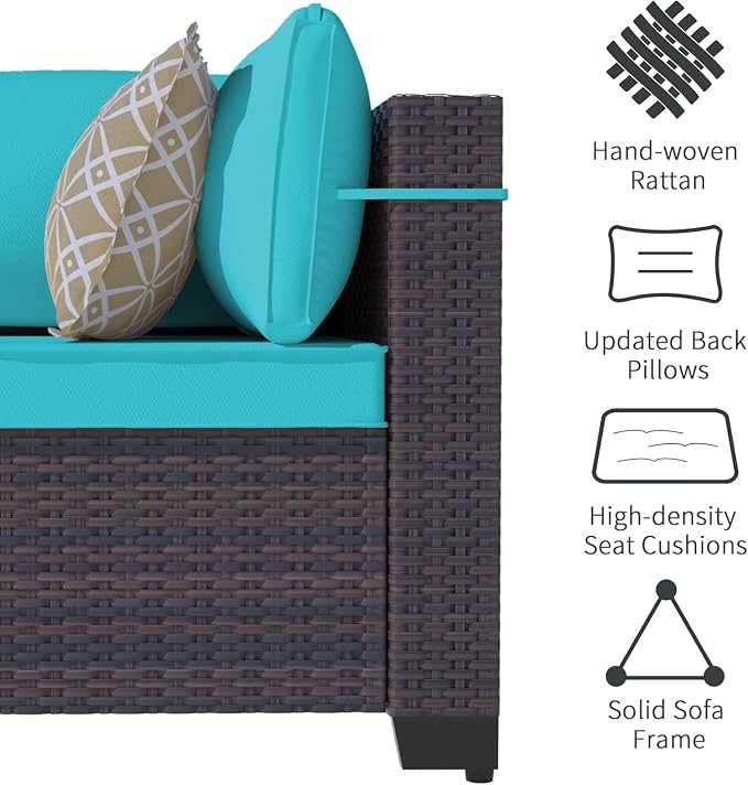 Outdoor Terrace Furniture Set, 8 Piece Outdoor Furniture Set, - Image 4
