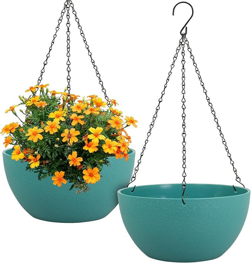 12 inch Large Hanging Planters for Indoor Outdoor Plants, 2 Pack Hanging Flower by Meowell