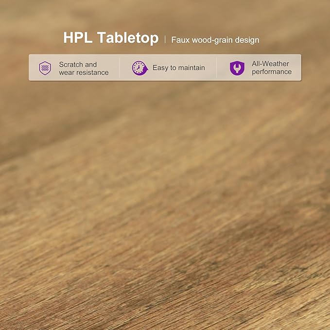PURPLE LEAF 8-Piece Patio Dining Set Outdoor Furniture Rectangular Table and - Image 5