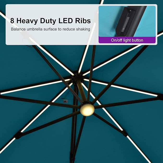 PURPLE LEAF 10 Feet Patio Umbrella - Image 5