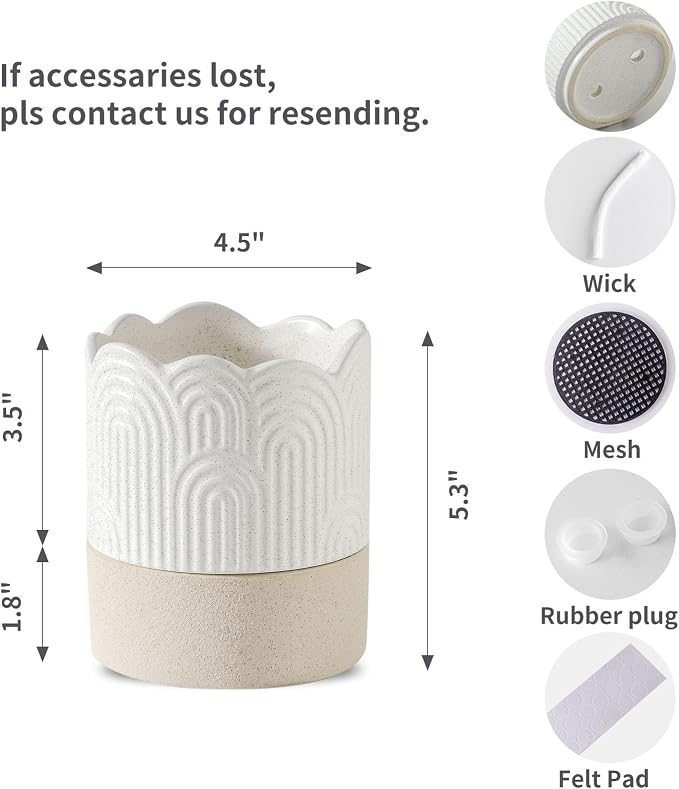 Nihow Self Watering Plant Pot: 4.5 Inch Ceramic Planter - Image 2