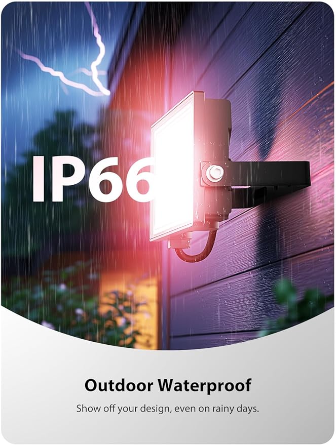 Onforu 2 Pack RGBW LED Flood Light 800W Equivalent, 100W Color Changing - Image 7