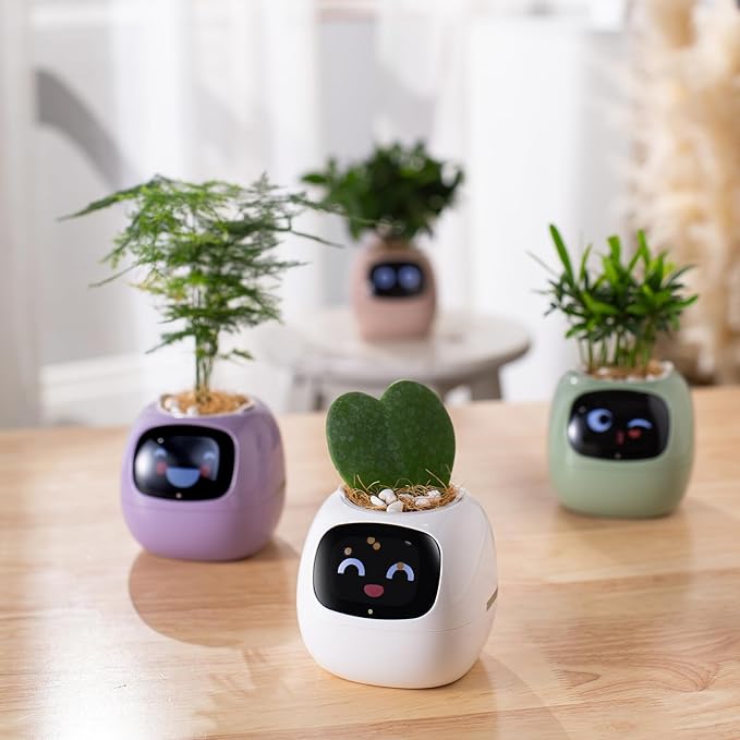 Smart Planter Pot with App Control, Pink Plastic