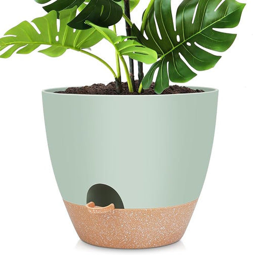 12 inch Large Self Watering Plant Pots, Flower Pots Planters by AFamilyofGardenLovers