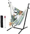 ZEYU Hammock Chair with Stand Double Hammock Chair Bohemian Style with Tassel by ZGZEYU