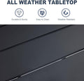 Outdoor Side Table 18 Inch Square Black Iron Patio End Table