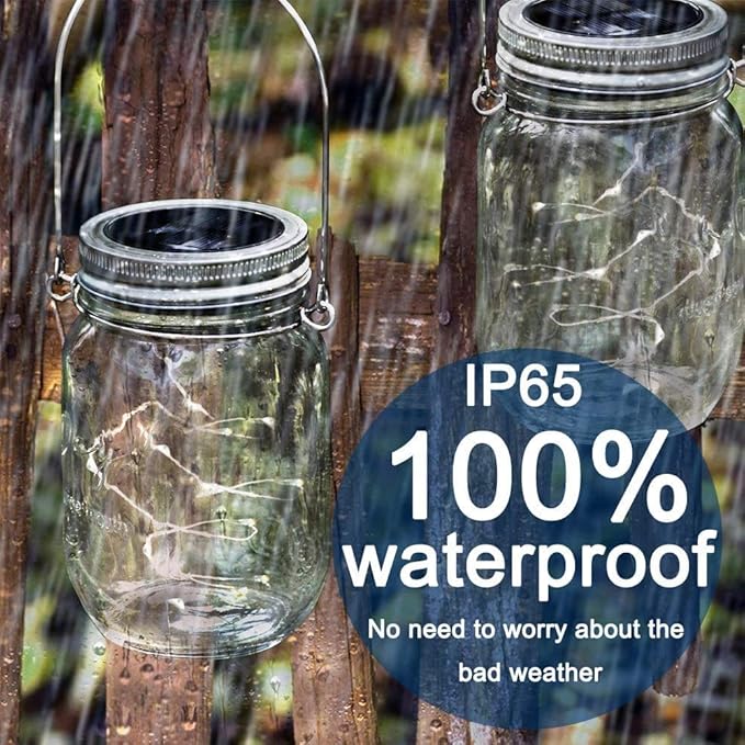 String Lights for Mason Jars, Solar Lid, 12 Pack, 30 LED