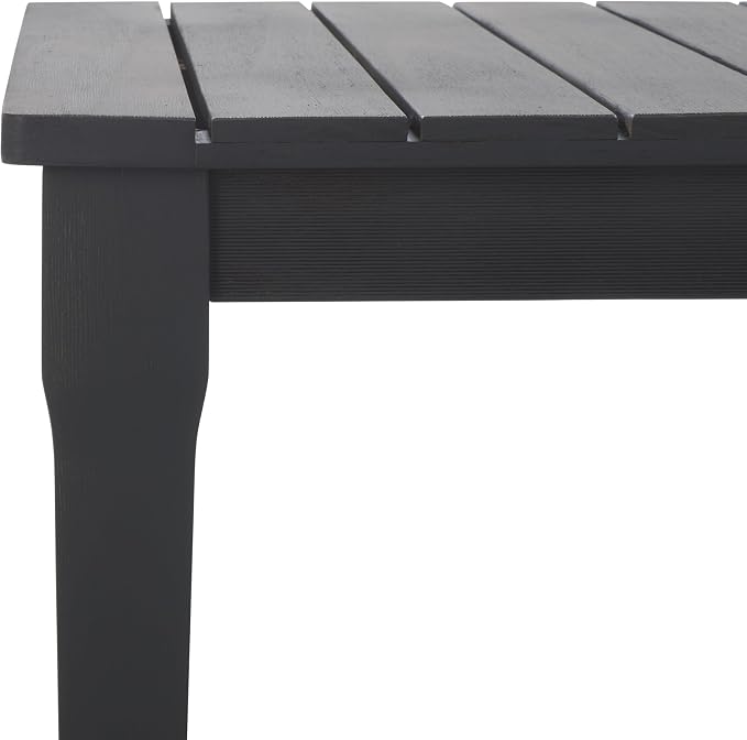 SAFAVIEH Couture Outdoor Collection Martinique Black Solid Wood Patio Coffee - Image 10