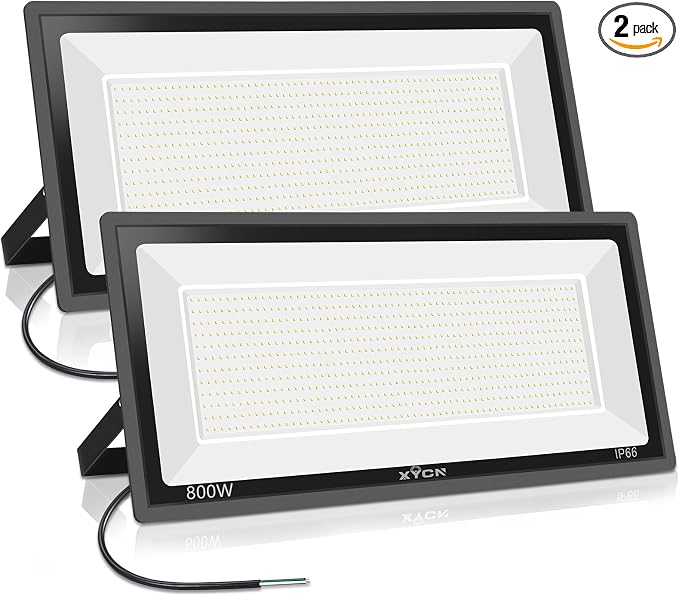 800W 2pack LED Flood Lights, 3700 watt Equivalent 89500LM Super Bright Outdoor by XYCN