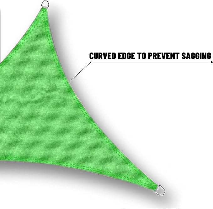 SUNNY GUARD Waterproof Sun Shade Sail 9'x12'x15' Lemon Green Right Triangle UV - Image 5
