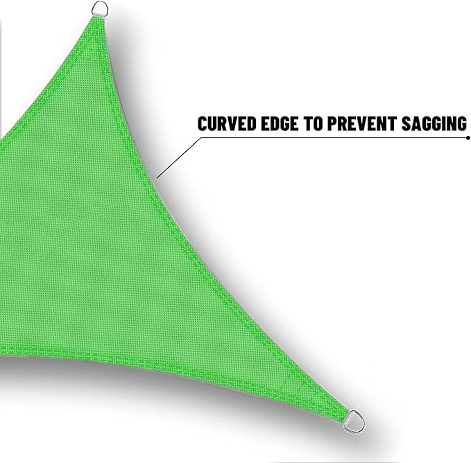 SUNNY GUARD Waterproof Sun Shade Sail 17'x17'x17' Lemon Green Triangle UV Block - Image 4