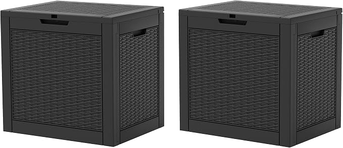 KAMABOKO 31 Gallon Outdoor Storage Box 2 Pack All-Weather Deck Box - Image 6