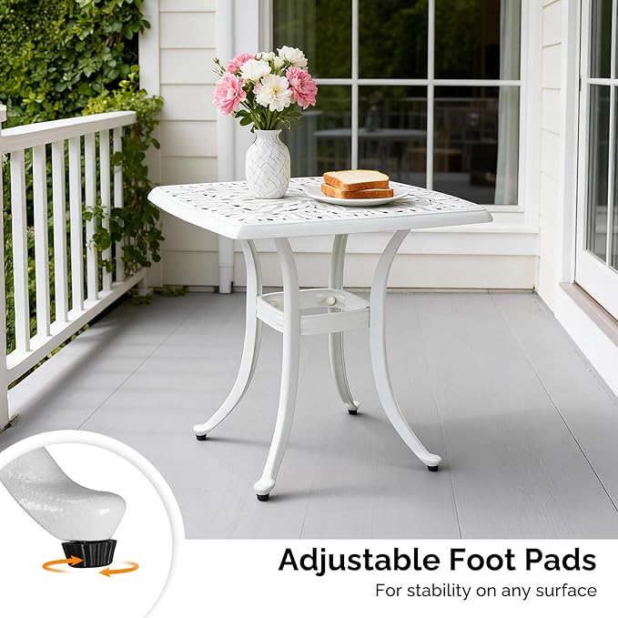 VINGLI 21” Cast Aluminum Outdoor Side Table - Image 7
