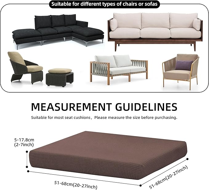 Sofa Covers for Outdoor Cushions, Stretch Fit, Camel