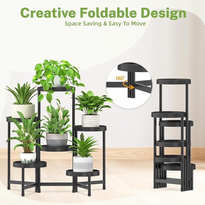 iDavosic.ly 6 Tier Folding Plant Stand Indoor Outdoor - Image 7