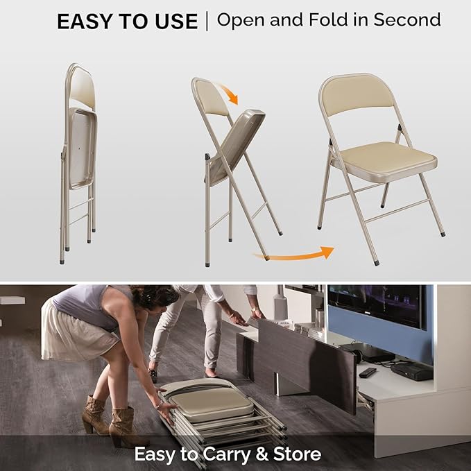 VINGLI 6 Pack Folding Chairs - Image 6