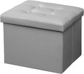 AmasSmile Storage Ottoman Folding Foot Rest Stool, Leather Footstool Bench by AmasSmile