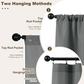 Outdoor Curtains, 6 Panels 54x120 Inch, Waterproof Gray Polyester