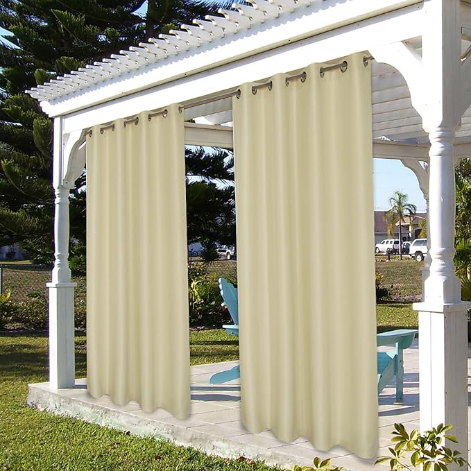 BONZER Outdoor Curtains for Patio Water Resistant Heavy Privacy Light Filtering - Image 7