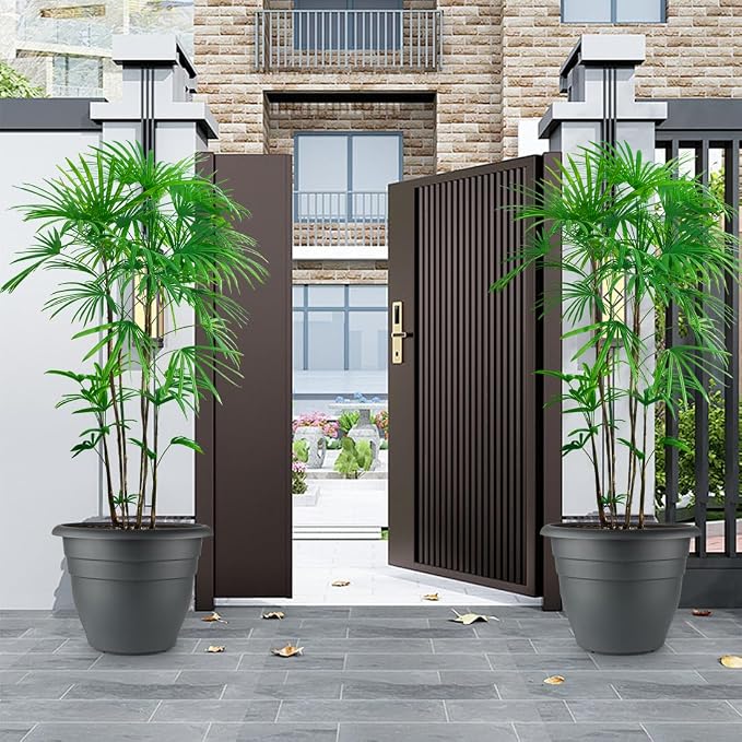 3 Pack Large 16 Inch Plastic Plant Pots - Image 2