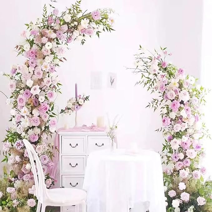 Arbors Metal Wedding Arch Set of 2 White Powder-Coated Backdrop Stands