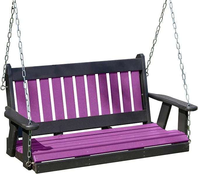 Poly Lumber Wood 4FT Mission Porch Swing Amish Craftsmandship Made in USA HDPE by Unknown
