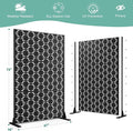 Decorative Fence Privacy Screen, Black Metal, 72 x 47 Inch Panel