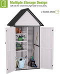 Storage Shed with Metal Frame, Sloped Roof and 3 Adjustable Shelves