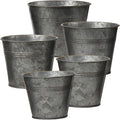 Briful 5 Size Galvanized Buckets Rustic Farmhouse Metal Bucket Galvanized by Briful