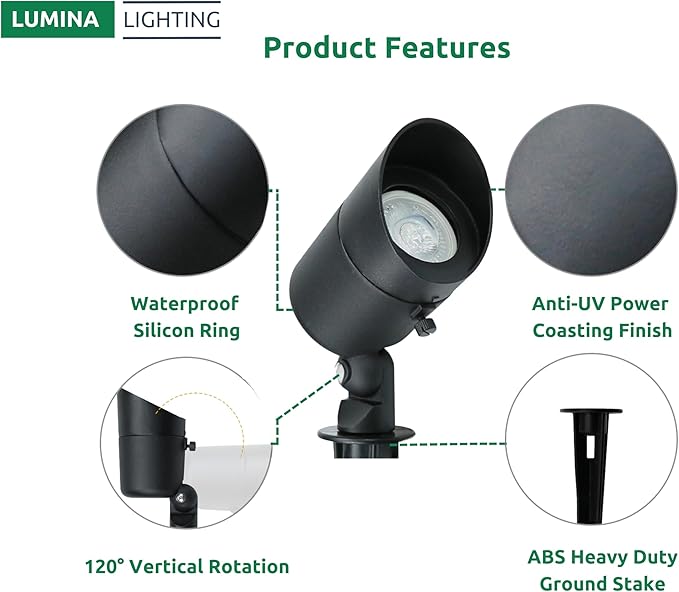 Lumina Lighting® 4W Landscape Lighting 12V Landscape Lights Low Voltage - Image 3