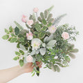 Artificial Plants Greenery Set, 48 Pieces, 7 Varieties, Silk and Plastic