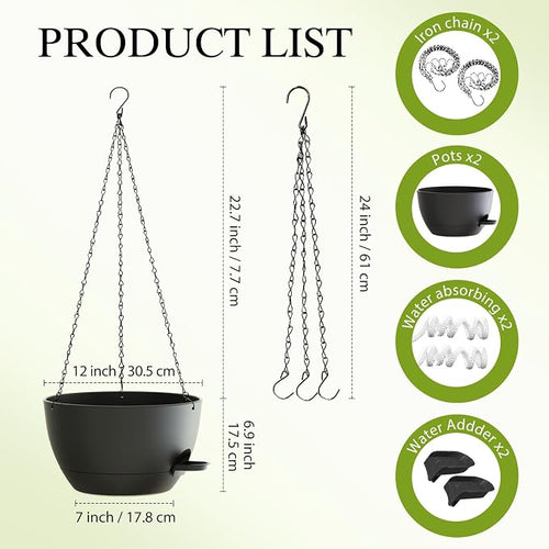 12 Inch Hanging Baskets 2 PC - Image 2