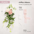 Artificial Pew Flowers, Pink Wedding Aisle Chair Decor, Set of 10