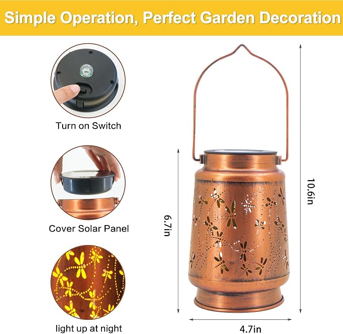 Dragonfly Birthday Gifts for Women Mom Grandma Solar Lanterns Outdoor - Image 5