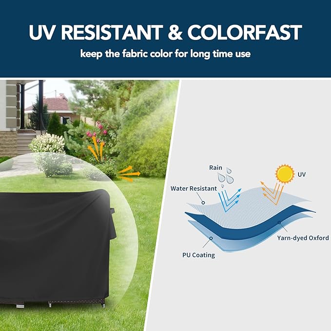 Easy-Going Square Patio Furniture Cover Waterproof Outdoor Dining Table and - Image 3