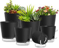 Plant Pots 4/5/5.5/6/6.5/7/8 Inch Self Watering Pots, 7 Pack Plastic Planters by SQKH