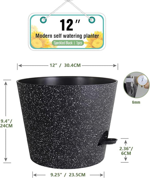 12 inch Large Self Watering Pots, Plant Pots - Image 2
