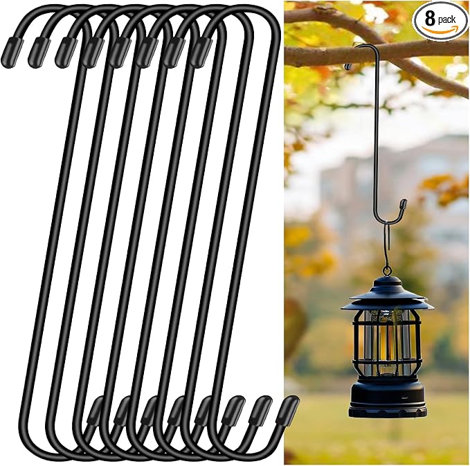 8 Pack 12 Inch Large S Hooks for Hanging Plants, Bird House and Clothes by Dpyrrhic