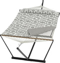 Double Hammock with Heavy-Duty Steel Stand, 2 Person Portable Hammock, 450LBS by GarveeHome