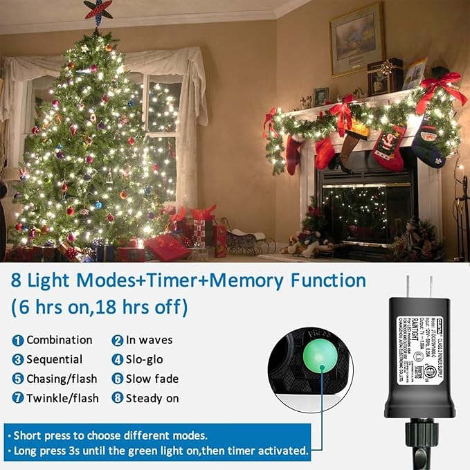 String Lights 165 ft 500 LED Outdoor Waterproof White