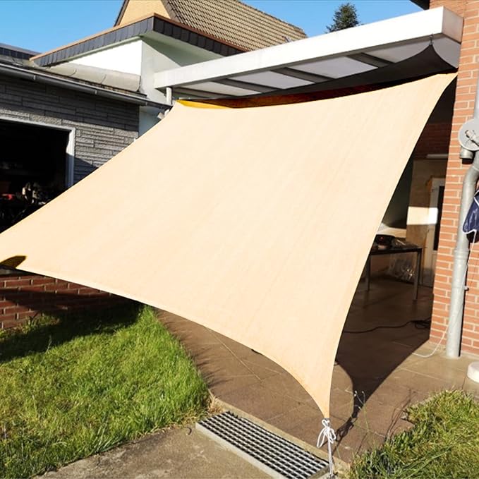 KANAGAWA 20'X22' Cream Custom Size Sun Shade Sail Rectangle UV Block Canopy by KANAGAWA
