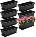 Fasmov 7 Pack 17 Inches Flower Window Box Plastic Vegetable Planters by Fasmov
