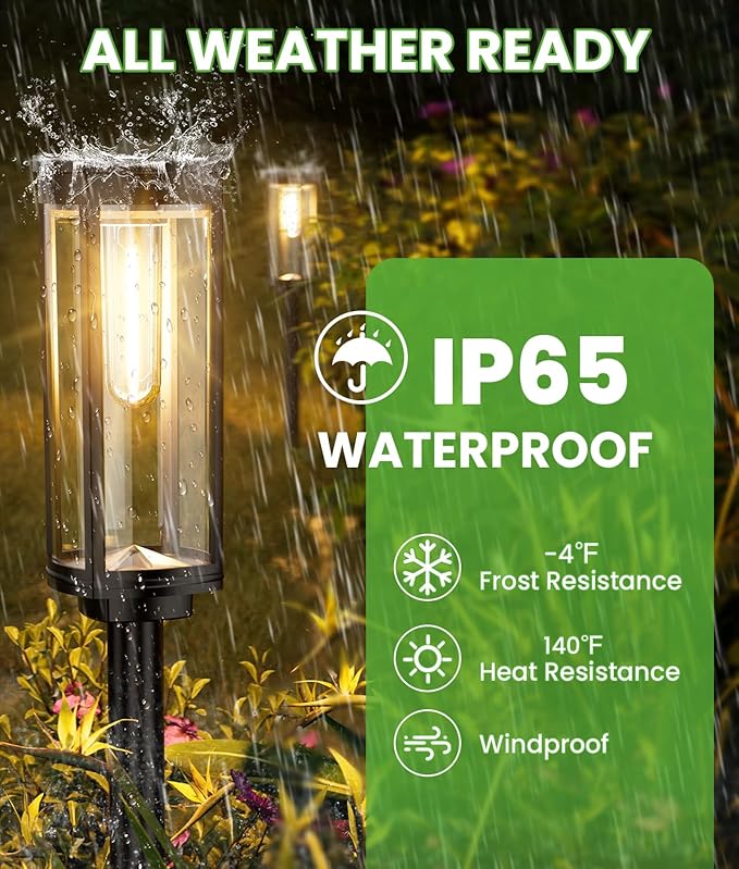 Bright Solar Pathway Lights, 2 Pack Solar Lights Outdoor Waterproof IP65 - Image 6
