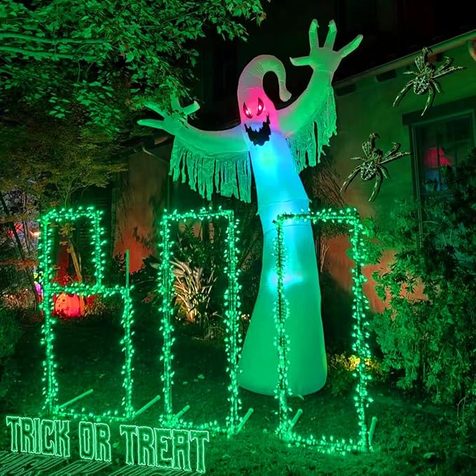 String Lights 165 ft 500 LED Green Outdoor Strand with 8 Modes