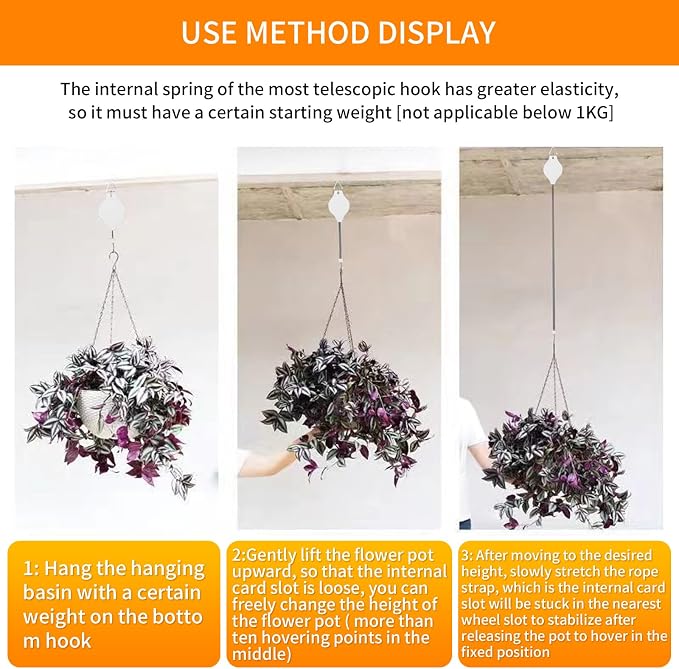 6PCS Retractable Plant Pulley Hanger - Image 3