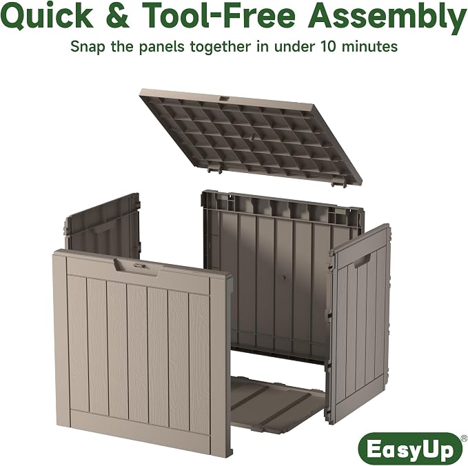 EasyUp 30 Gallon Outdoor Storage Box Waterproof, UV Resistant Outdoor Deck Box - Image 4
